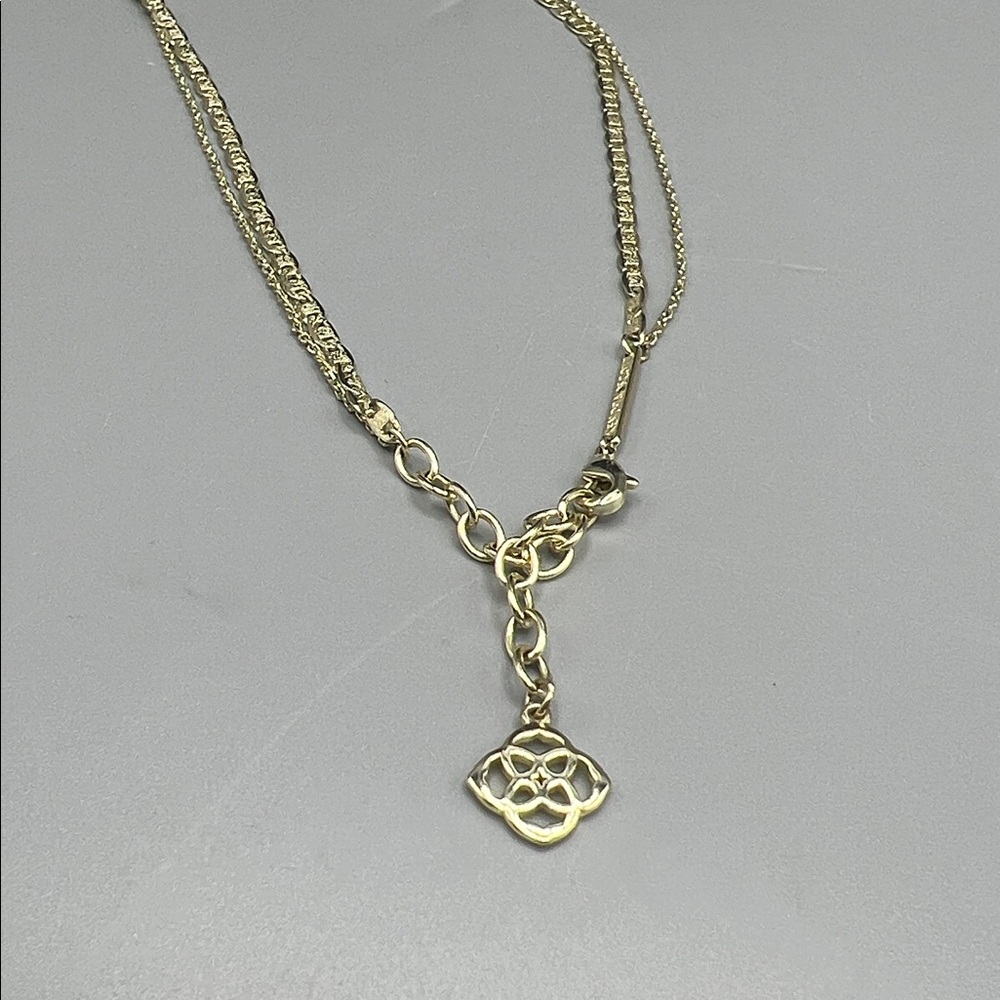 Kendra Scott Elisa Gold Multi Strand Necklace Iridescent Drusy - Picture 4 of 5